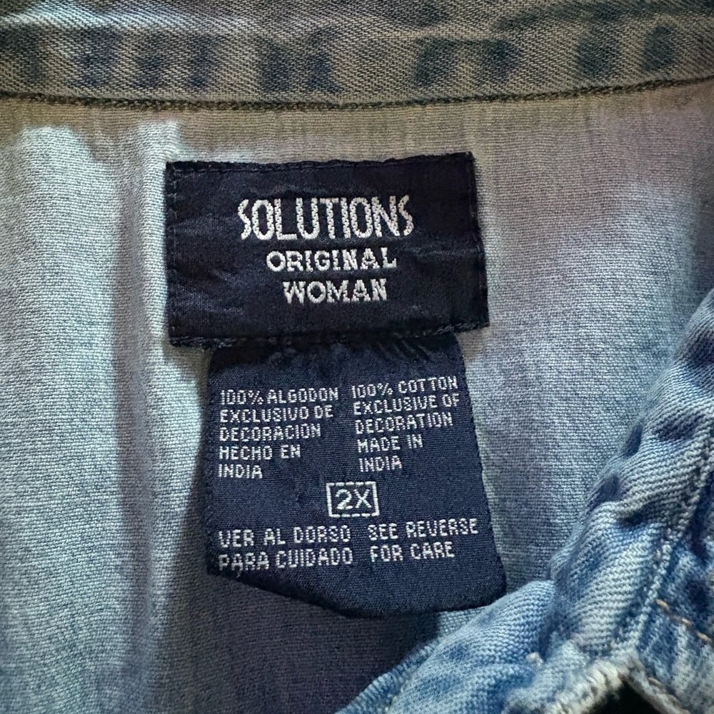 Vintage Solutions Embroidered Denim Top - Picture 6 of 7